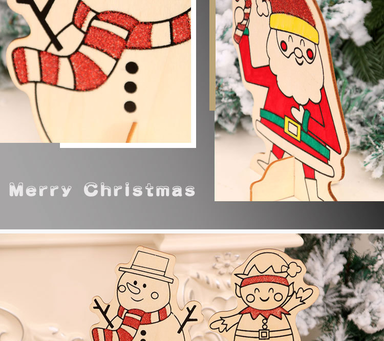 Christmas Wooden Decoration Drawing Kindergarten Diy Handmade Drawing Educational Children's Toys Small Gifts Present display picture 8