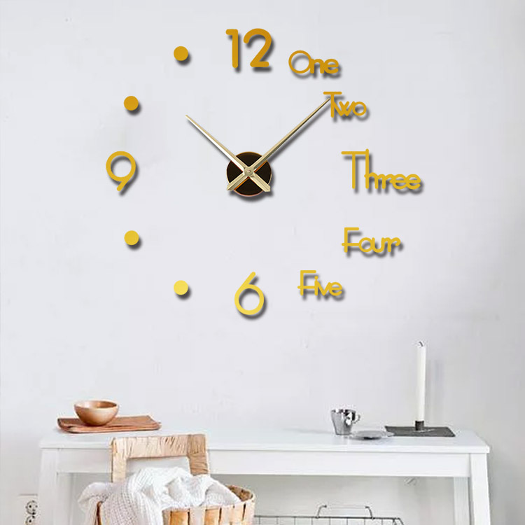 Simple ronda de moda ponche-libre bricolaje sala de estar Reloj de pared acrílico hogar creativo reloj decorativo espejo reloj