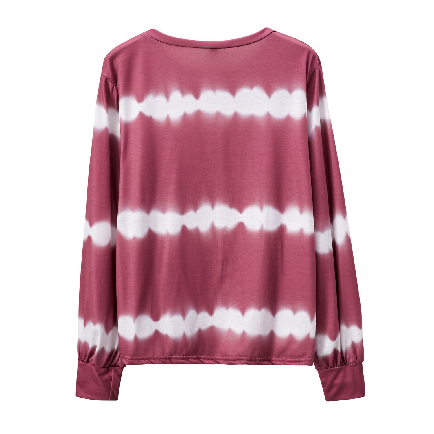 autumn new tie-dye stripe printing loose long-sleeved round neck long-sleeved sweater  NSYF830
