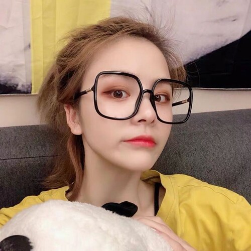 Internet celebrity large-frame glasses for men and women, square, large-face, anti-blue light glasses, plain glasses, no prescription glasses