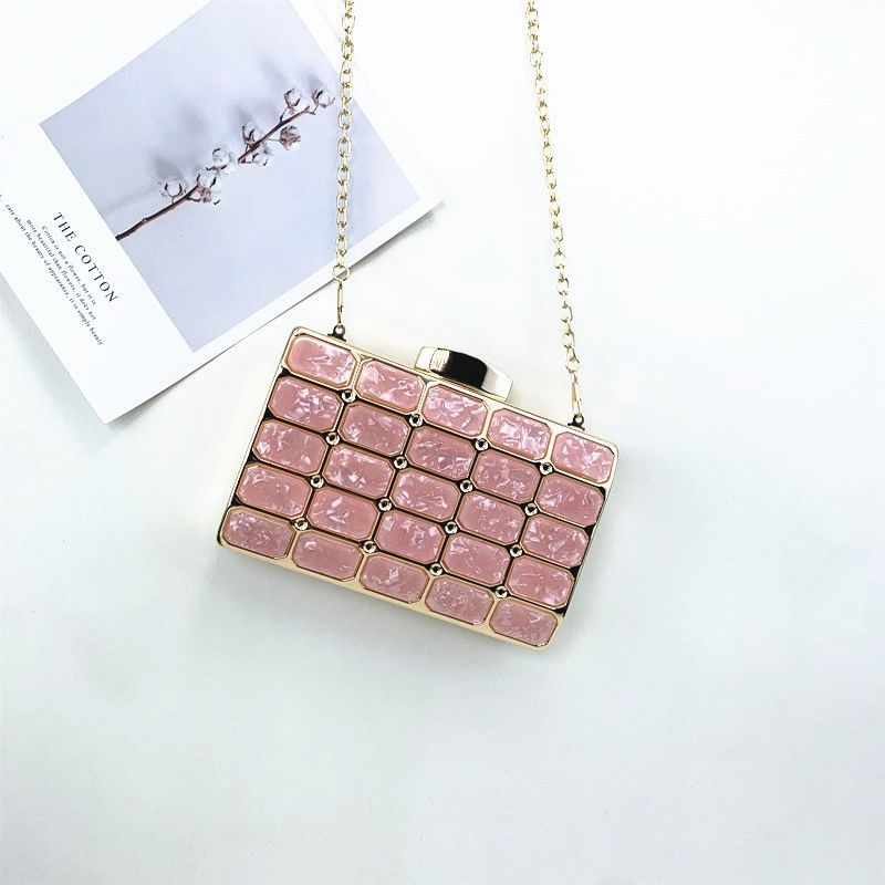 Arylic Marble Square Clutch Evening Bag display picture 4