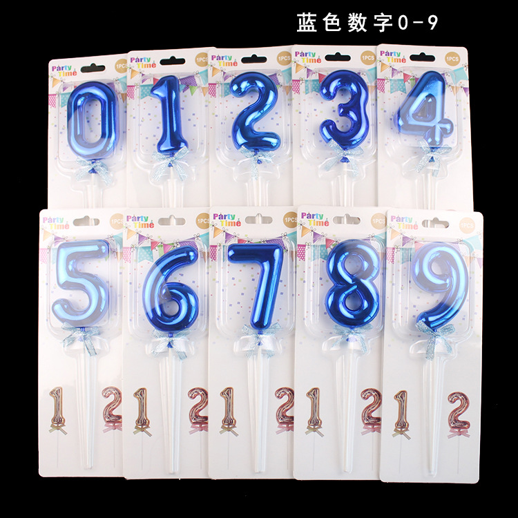 版权数字蛋糕装饰插件 立体0-9数字金银玫瑰金 生日蛋糕装饰插牌详情10