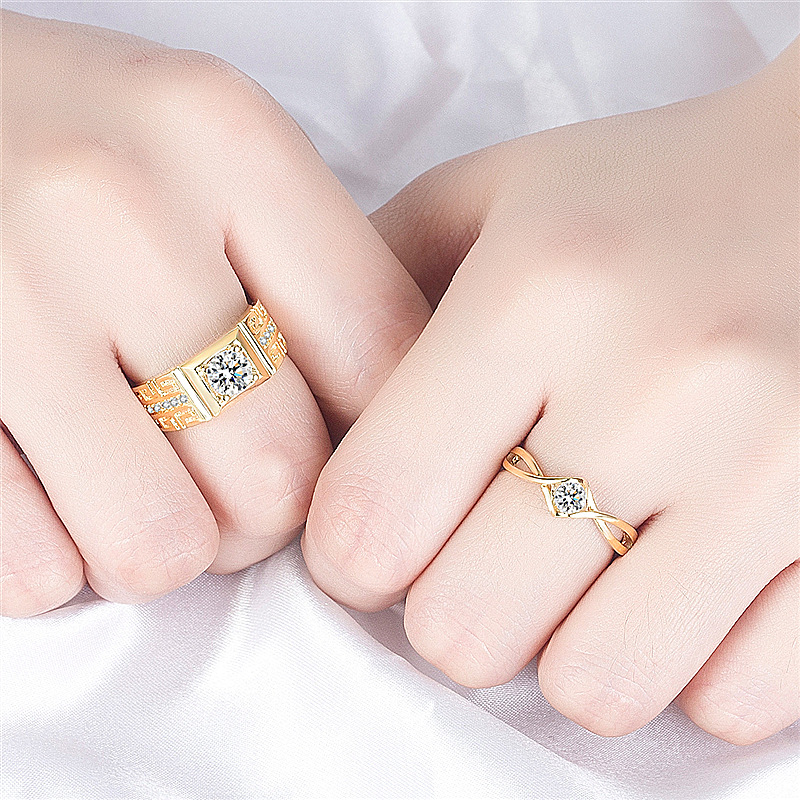 Men's Zircon Open Ring With Great Wall Texture Designer Style_voghion.com