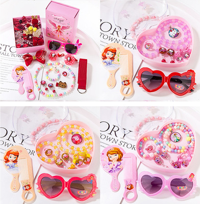 儿童首饰公主饰品项链女童发夹头饰手链戒指耳钉宝宝发饰礼盒套装|ms