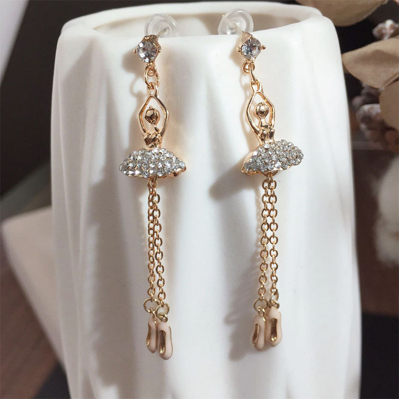 New Silver Long Tassel Needle Earrings  Wholesale display picture 4