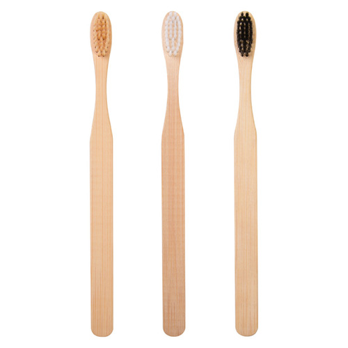 Green biodegradable bamboo toothbrush B&B square handle bamboo toothbrush bamboo charcoal hair household soft bristle toothbrush manufacturer wholesale