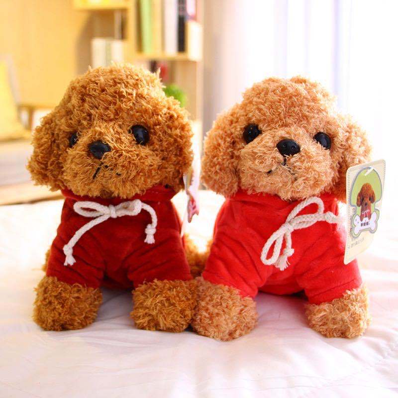 Vestirse peluche perro de peluche muñeca de juguete simulación rizado suéter cachorro 8 pulgadas máquina de agarre muñeca de regalo