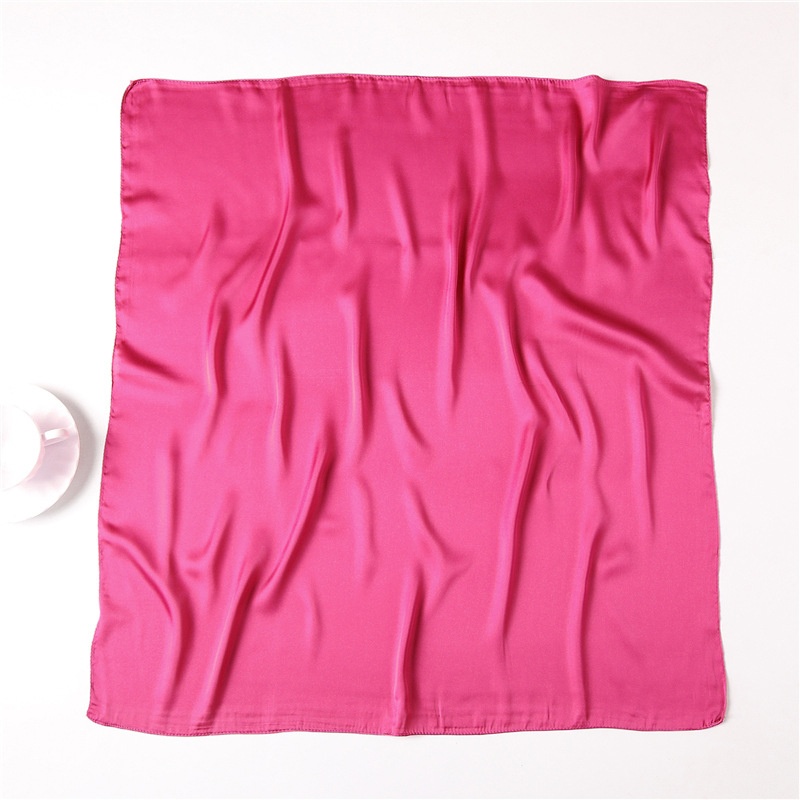 Simple solid color scarf for women, simulated silk square scarf 70cm European and American basic style with shirt, professional scarf to tie hair_voghion.com