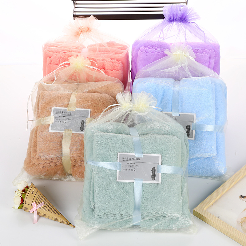 Coral Bath towel suit soft thickening Superfine fibre Picture towel suit customized Hairfalling Beach towel