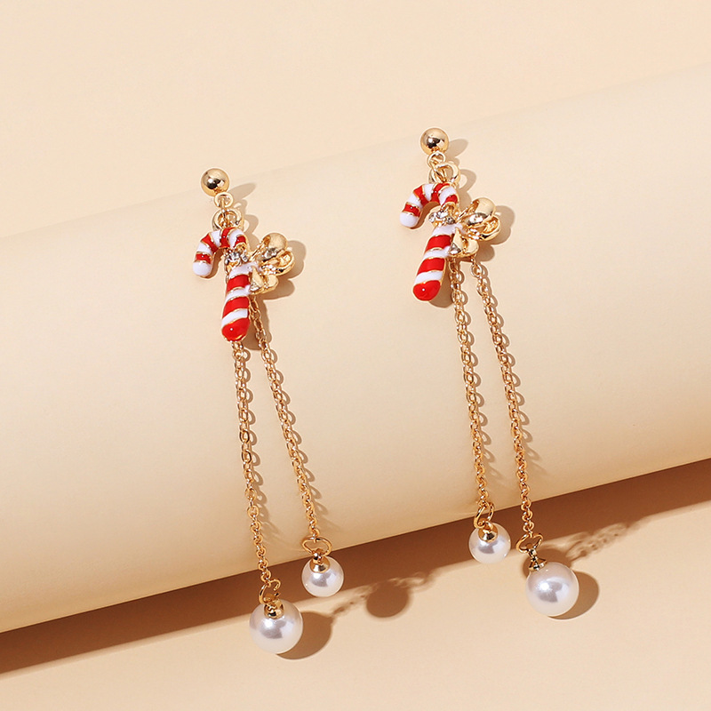 Christmas Tassel Retro Pearl Earrings display picture 7