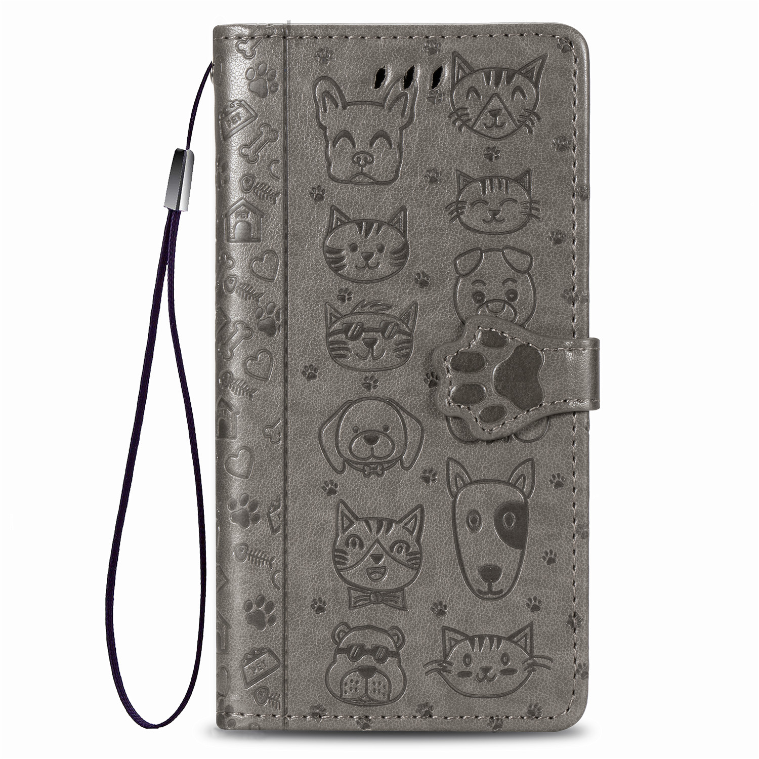 Embossed Leather Phone Case Wallet Card Holder For Iphone_voghion.com