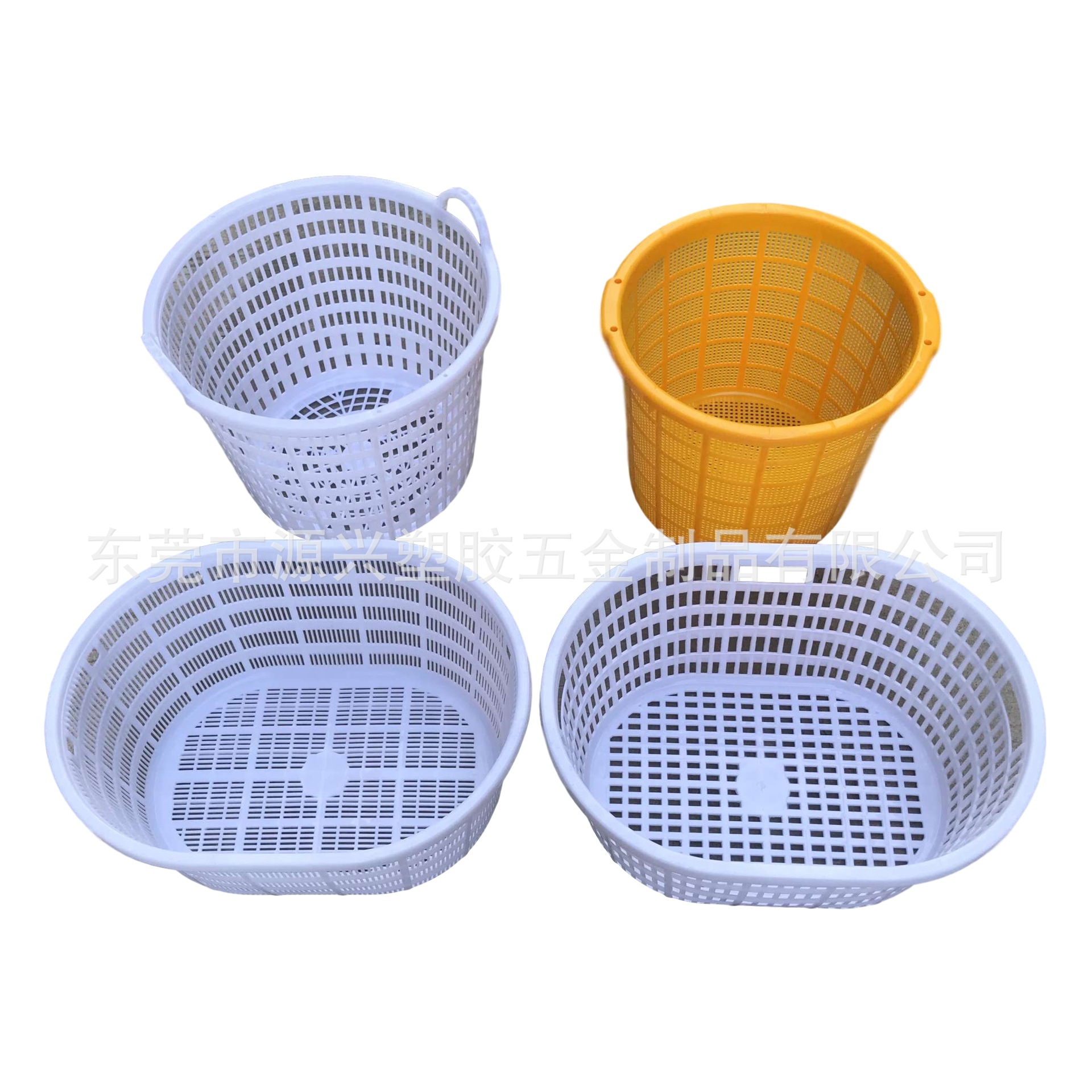 厂家供应海鲜养殖周转筐塑料圆形网格蟹箩鱼苗框生鲜配送龙虾筐