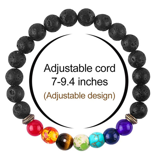 Cross-border alloy jewelry volcanic stone beaded bracelets colorful stone bracelets men's and women's bracelets hand jewelry