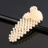 Hair accessory with bow, cute hairgrip from pearl, no hair damage, Korean style, simple and elegant design