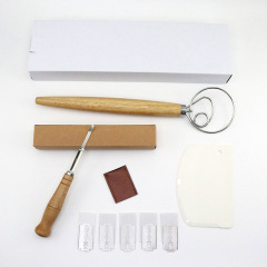 麵包修容刀不鏽鋼木柄割刀 法棍麵包割紋刀麵粉攪拌器烘焙工具