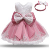 Children's dress with bow, lace headband, Amazon, special occasion clothing, tutu skirt