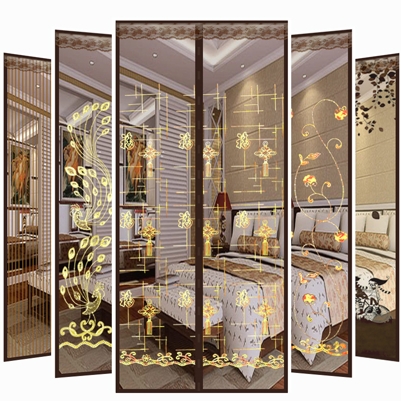 魔術貼防蚊門簾靜音加密磁性自吸軟紗門家用隔斷簾子免打孔批發