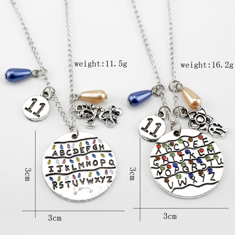 Fashion Letter Alloy Enamel Rhinestones Unisex Necklace 1 Piece