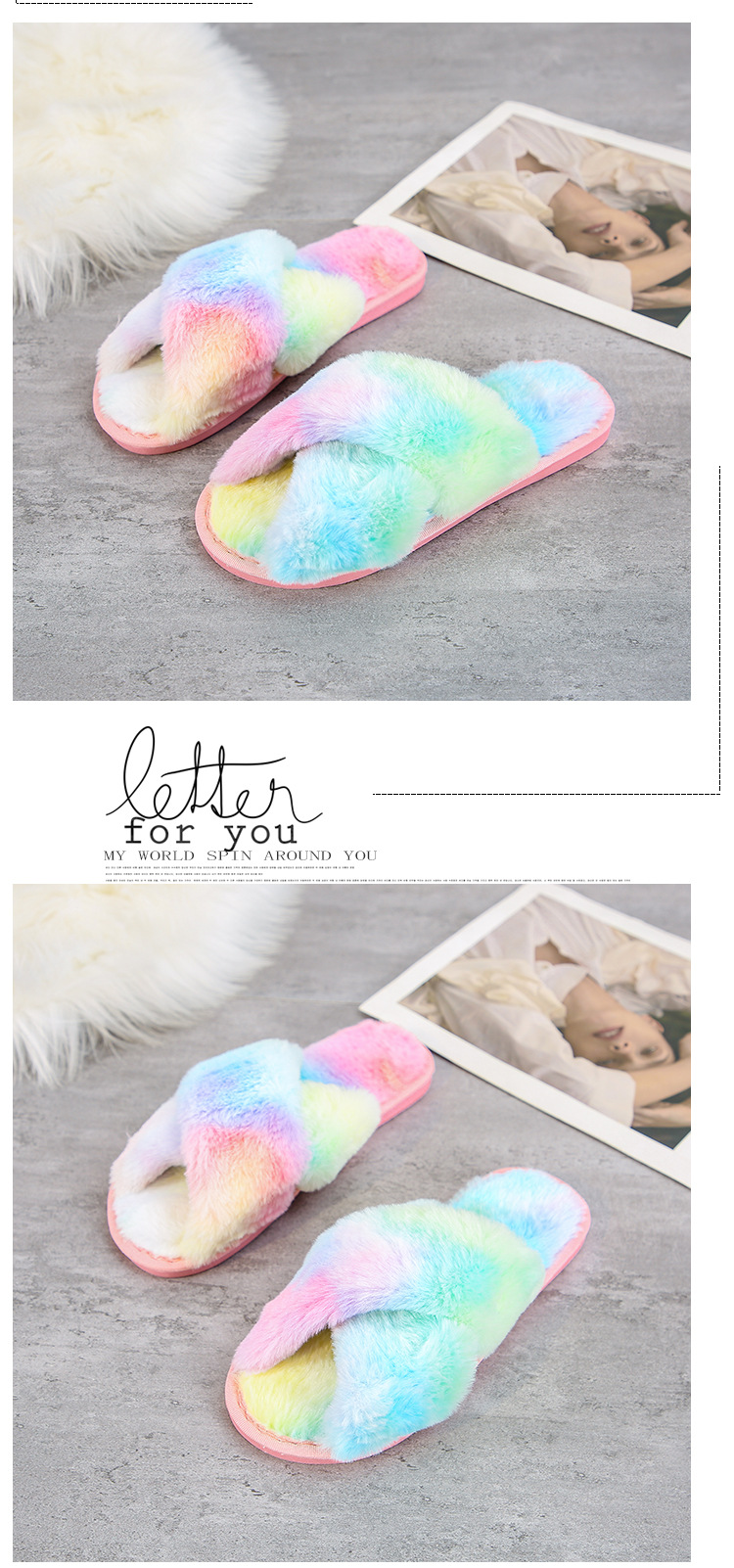 women s new plush slippers  NSPE13421