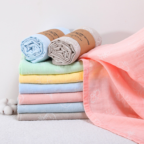 Jacquard & Non-Jacquard Double-Layer Cotton Gauze Baby Swaddle Blanket Pure Cotton Cartoon Newborn Gauze Wrap