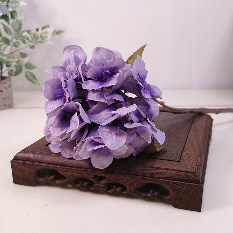 欧式单支绣球花仿真绢花卉摆设 客厅餐桌茶几花瓶插花艺摆件