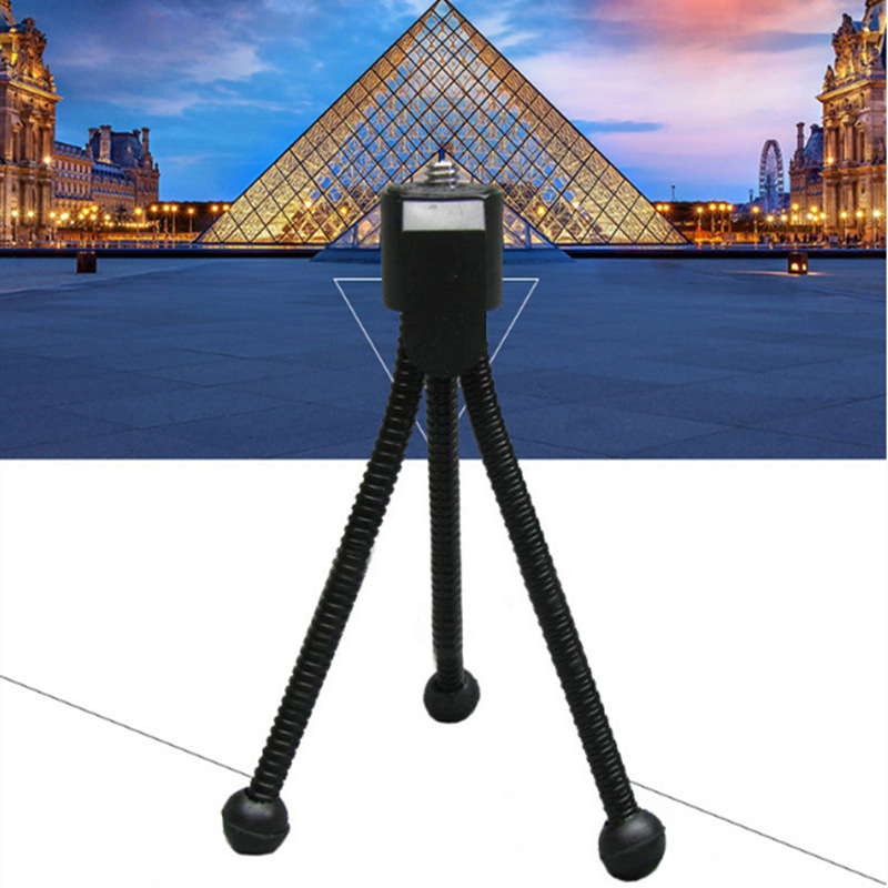 迷你手机三脚架 桌面三脚架 软管弹簧小三脚架 塑料头软管三脚架