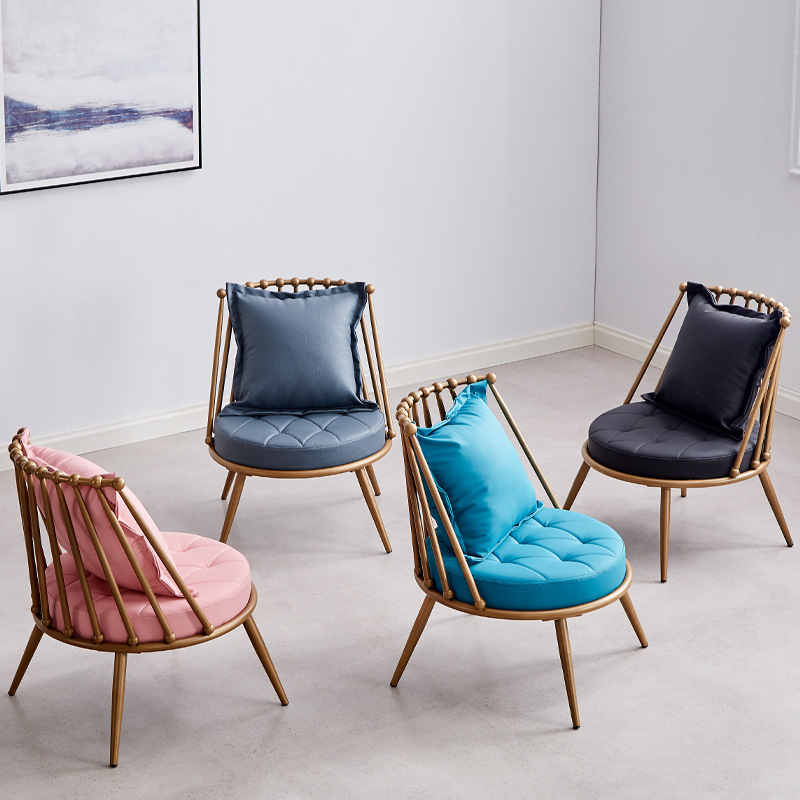 Wrought Iron Sofa Nordic Simple Modern ins Women's Clothing Shop Balcony Hairdressing Shop Rest Area Internet Celebrity Table and Chair