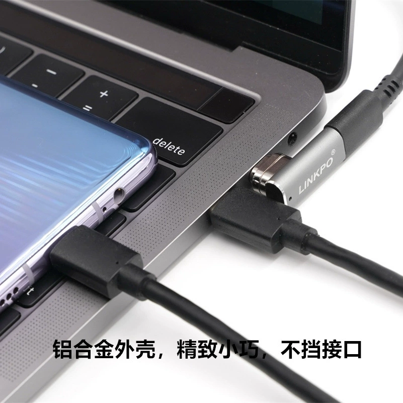 USB-C магнитный угловой разъем POGOPIN 9 контактов, PD быстрая зарядка 240 Вт 2.0, подходит для MacBook Pro