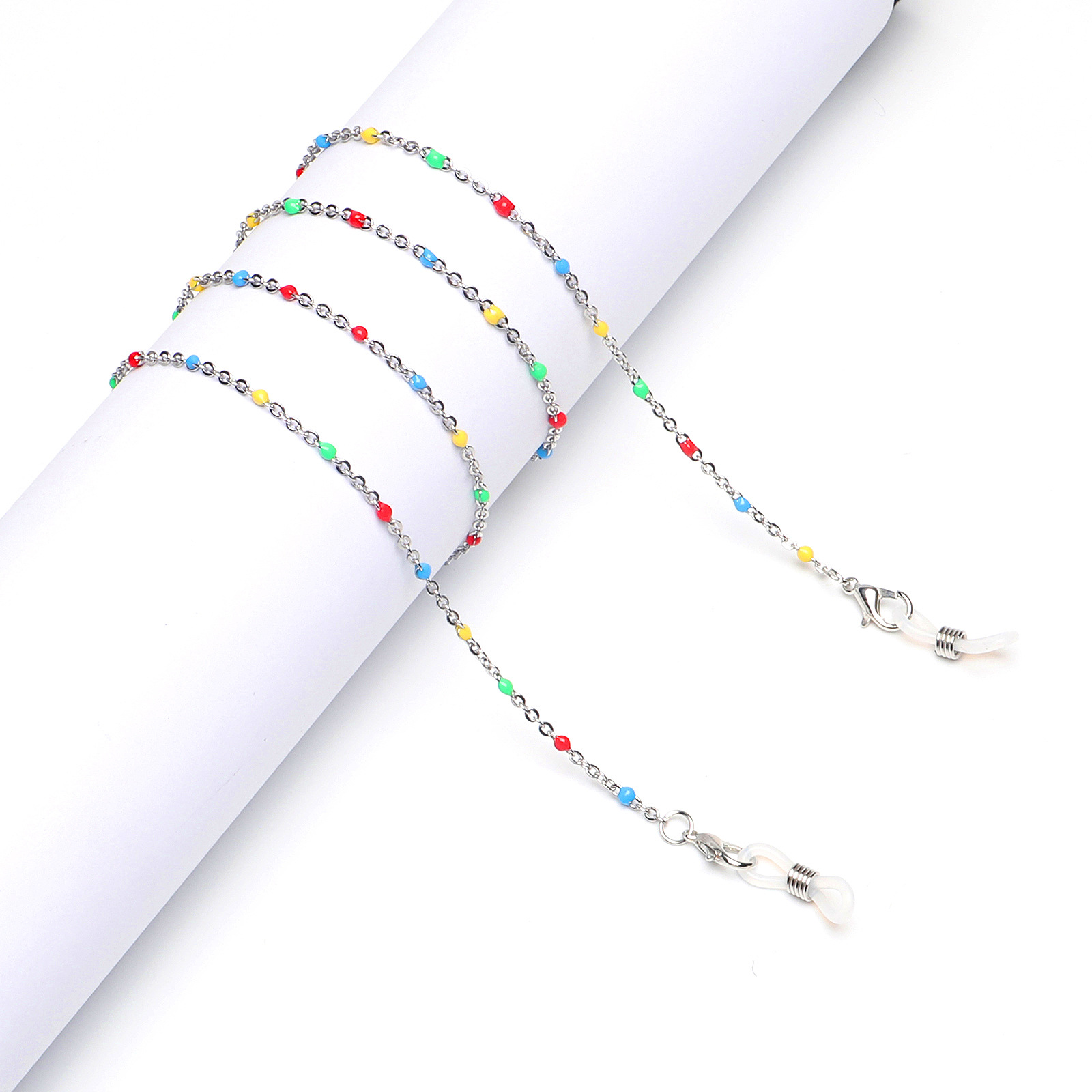 10g Weight Stainless Steel Material Silver Color Steel Color Stainless Steel Drip Oil Handmade Chain Sunglasses Chain Color Retention Non-slip Glasses Chain Wholesale Nihaojewelry 无