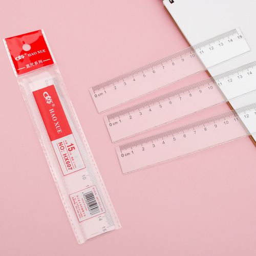 15cm ruler plastic with wave transparent primary school first grade ruler student stationery supplies 20cm scale