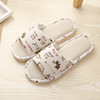 Slippers indoor for beloved for leisure, Japanese and Korean, soft sole, cotton and linen