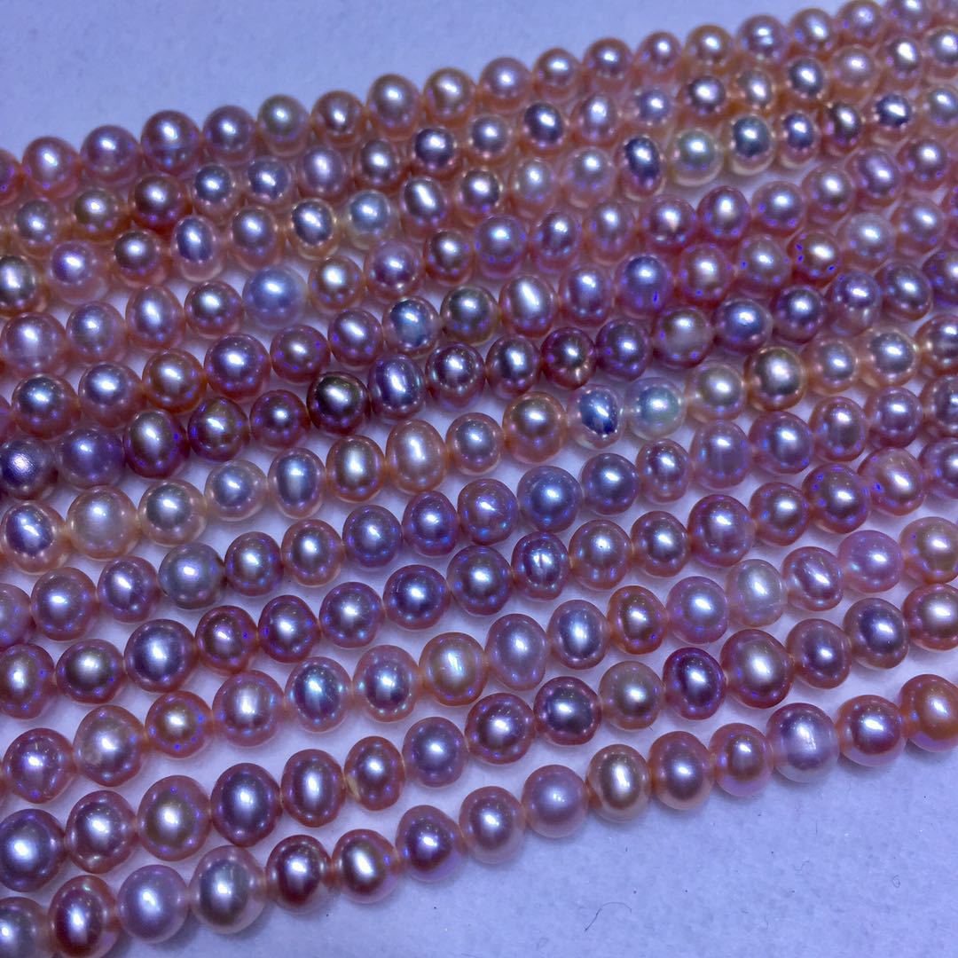 6-7mm淡水真珠近円微微小傷パンチ真珠半製品ネックレスメーカー直販