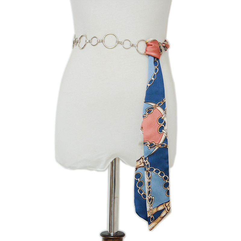 Fashion new women's chiffon belt ladies casual wild circular waist chain decorative straps belt with skirt