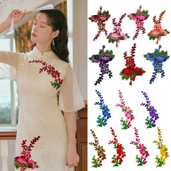 Zhen Mei Embroidery Fabric Accessory Embroidered Edge Colorful Fabric Sticker Ethnic Denim Clothing Fabric Patch Water Soluble Flower New Product