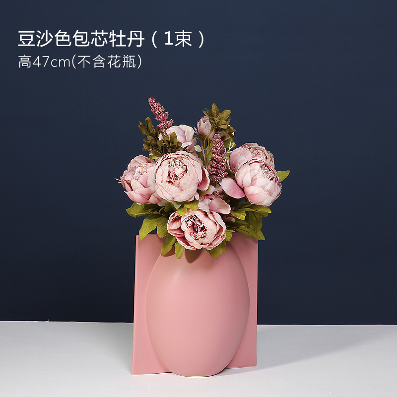 Nordic simple forma del molde florero de cerámica decoración color creativo artesanías diseñador decoración suave