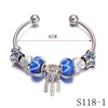 Capacious copper women's bracelet, blue marine starry sky, accessory, wholesale