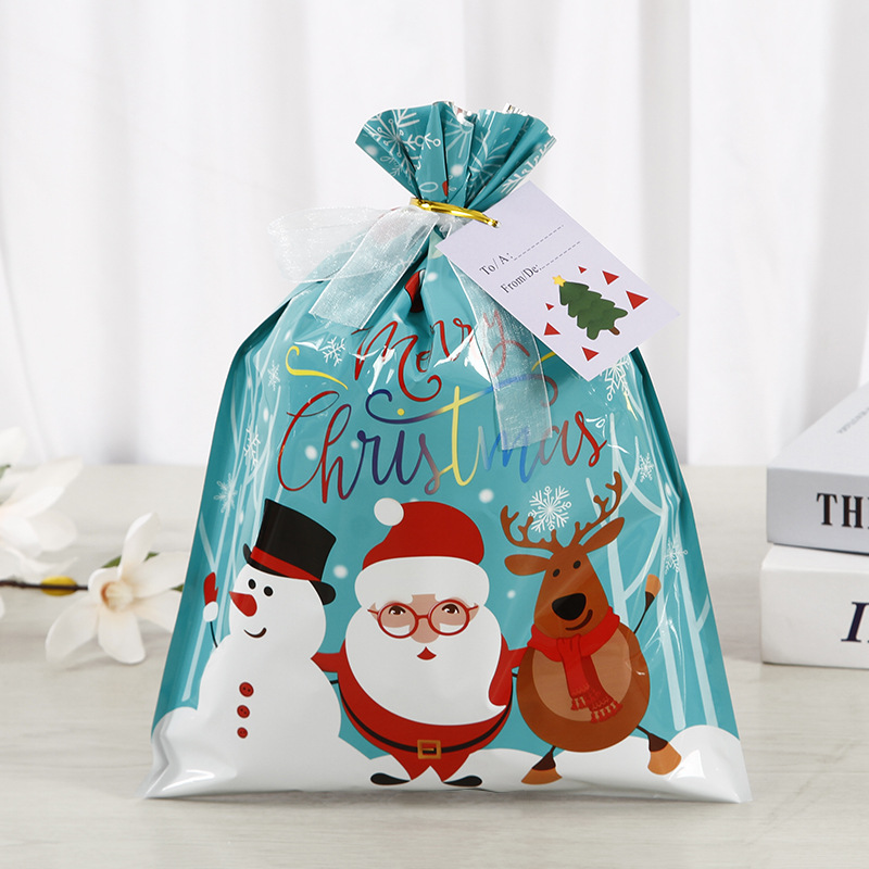 En stock corbata cuerda Navidad caramelo bolsa alce Santa Claus Correa cordón bolsa caramelo bolsa de regalo personalización image 11