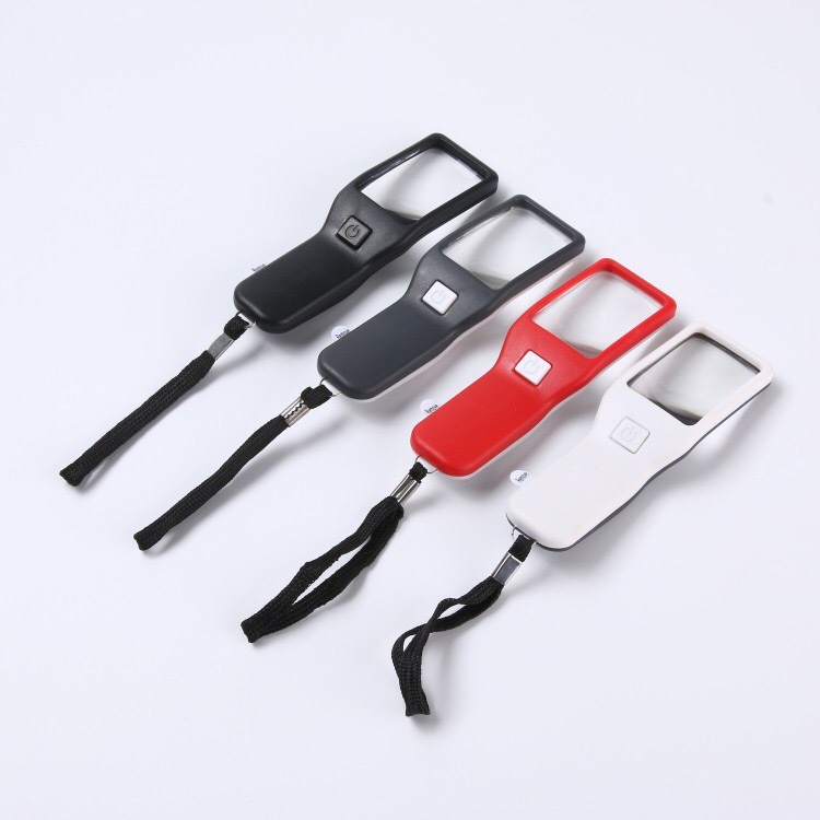 直销新款带LED灯验钞器放大镜 手持式小巧鉴宝放大镜批发BW017