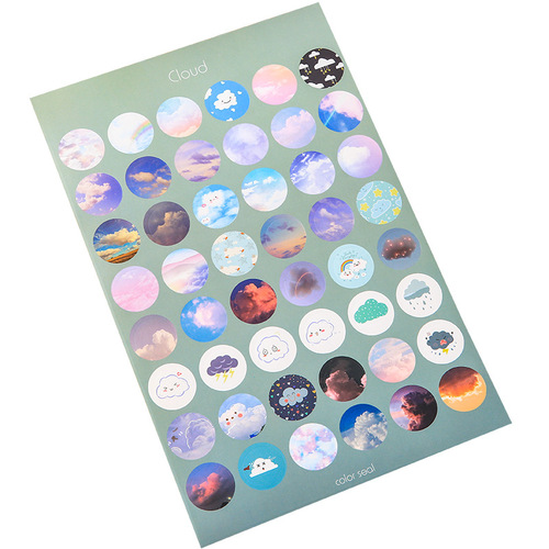 ins Morandi color earth color sealing stickers style colorful polka dot stickers handbag peripheral card stickers photo stickers