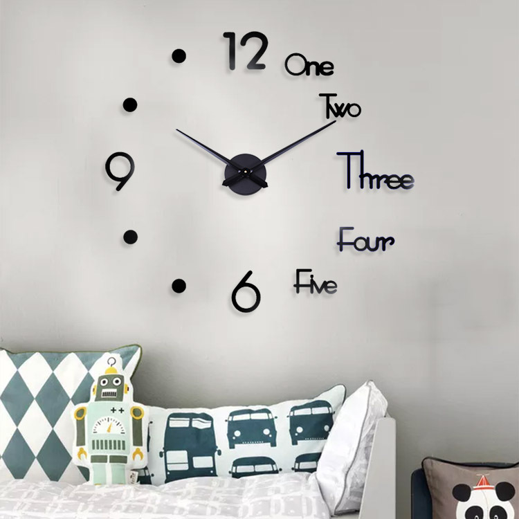 Simple ronda de moda ponche-libre bricolaje sala de estar Reloj de pared acrílico hogar creativo reloj decorativo espejo reloj