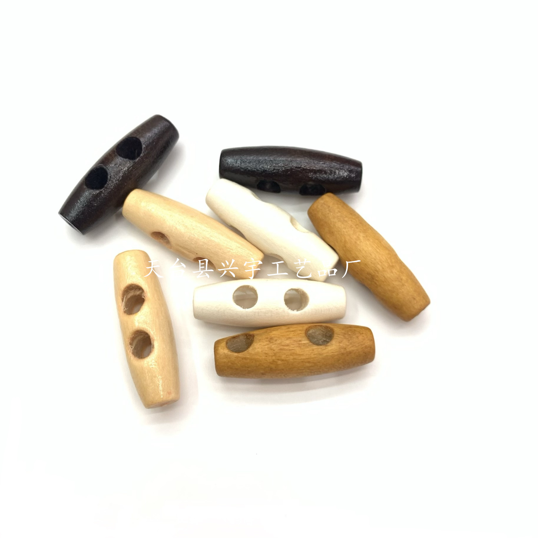 现货供应 木质橄榄大衣两孔木质羊角纽扣 天然木质橄榄扣