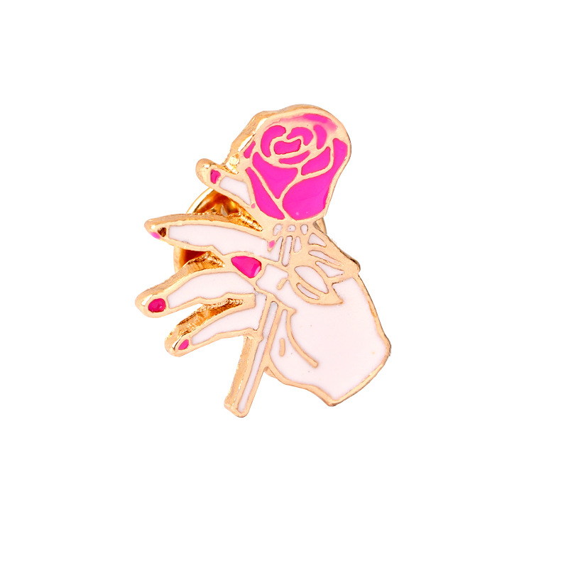 Creative Cartoon Beautiful Girl Dream Rose Flower Love Car High Heels Dripping Brooch display picture 11