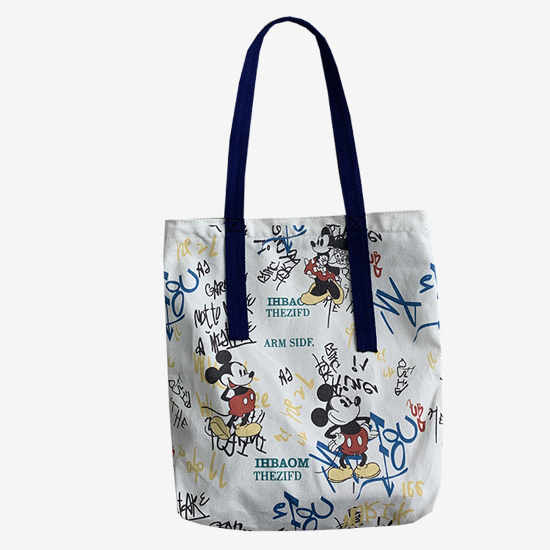 Bolsa de lona de hombro de las mujeres Nueva Bolsa ins bolsa de tela estudiante graffiti japonés de gran capacidad estilo coreano fresco