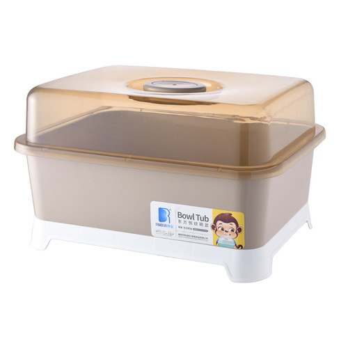 Household drain dish rack cupboard tableware kitchen tableware storage box with lid Japanese-style plastic double-layer dish drain rack