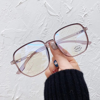 新款TR90平光镜 时尚潮流框架镜方形不规则眼镜框复古近视眼镜架|ru