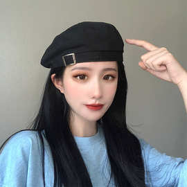 当季新品贝雷帽女春夏薄款日系百搭八角帽网红ins复古文艺画家帽