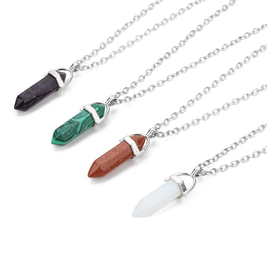 Bullet Crystal Pendant Necklace Fashion Couple Jewelry Wholesale display picture 3