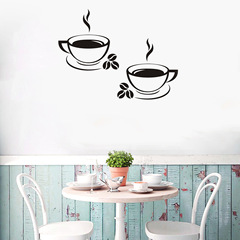 Factory Cross-border New Creative Coffee Cup Engraved Wall Sticker Living Room Bedroom Restaurant Kitchen Sticker KS107