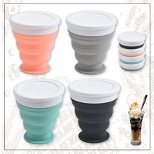 新款硅胶折叠杯 创意折叠杯子伸缩杯 运动水杯 便携随身杯 现货