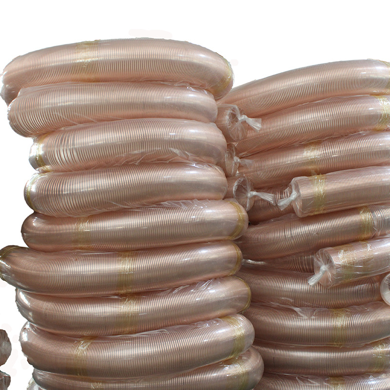 批发钢丝软管 PU透明钢丝伸缩软管 PU钢丝吸尘软管 耐磨钢丝软管